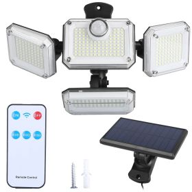 Solar Powered Wall Lights Outdoor Motion Sensor Lamps with Separate Solar Panel 4 Adjustable Heads 333Pcs Beads 120¬∞ Sensing Angle Remote Control Wat