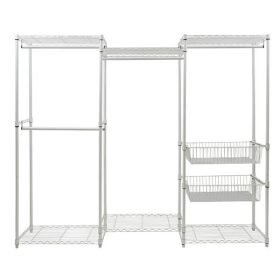 Closet System Organizer White With Sliding Baskets