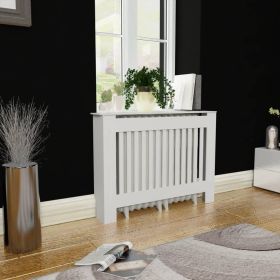 White MDF Radiator Cover Heating Cabinet 44.1"