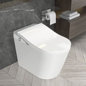 One Piece Smart Toilet With Built-in Bidet, Bidet Toilet With Heated Seat Warm Wash, Elongated Bidet Toilet With Self-Clean, Auto Sensor Flush