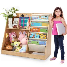 Kids Bookshelf and Toy Storage Organizer, Wooden Kids Book Shelf,Childrens Bookshelf, Bookcase for Kids Room,Nursery Bookcase for Kids, Children