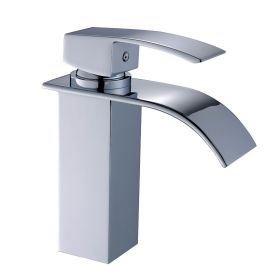 Waterfall showerhead bathroom faucet, single handle bathroom sink faucet