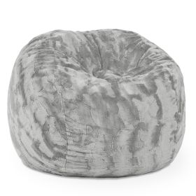 Jaxx Saxx 3 Foot Bean Bag Chair - Faux Fur - Fun Colors, Silver