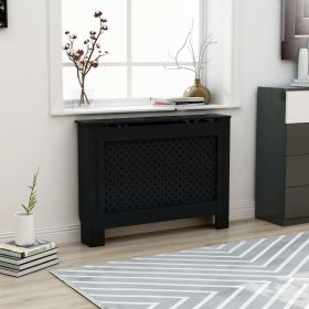 Radiator Cover Black 44.1"x7.5"x31.9" MDF