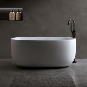 47'' Independent solid surface resin stone bathtub, a modern designed independent bathtub with pop-up drainage and overflow pipes