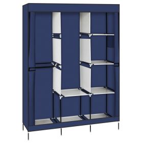 71" Portable Closet Wardrobe Clothes Rack Storage Organizer with Shelf Navy RT