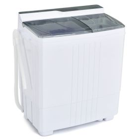 Twin Tub Portable Washing Machine with Timer Control and Drain Pump for Apartment