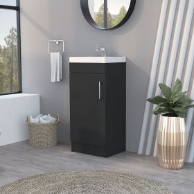 Black Wengue Rectangle Bathroom Vanity