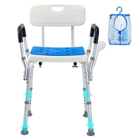 400lbs Shower Chair Bath Stool Seat Height Adjustable for Bathtub Shower