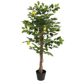 Artificial Lemon Tree with 3 Trunks Green 47.2" PP