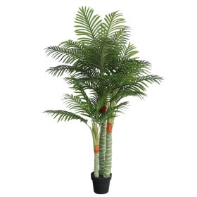 Artificial Palm Tree with 3 Trunks Green 70.9" PP