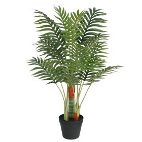 Artificial Palm Tree with 3 Trunks Green 33.5" PP