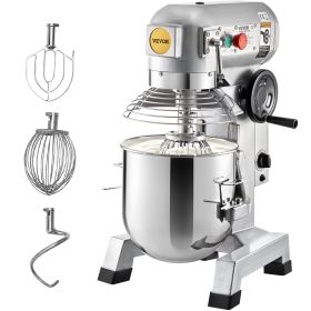 VEVOR Commercial Food Mixer, 10Qt Commercial Mixer with Timing Function