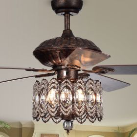 Copper Grove Dejes 52-in. Rustic Bronze Chandelier Ceiling Fan