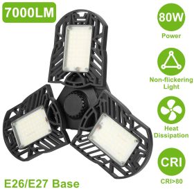 LED Garage Light; iMounTEK E26/E27 80W 7000LM 6500K Garage Ceiling Light Deformable Workshop Lamp LED Ceiling Light Bulbs