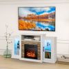 Fireplace TV Stand with 16-Color Led Lights for TVs up to 65 Inch