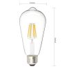 Edison Bulb LED Light Vintage Style Lighting Filament Lamp E26 Warm white 6Pack