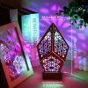 1pc Bohemian Floor Light; Ambient Light; LED Diamond Shaped Star Projection Light; Bedside Night Lamp