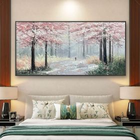 Hand Painted Oil Painting Blooming Colorful Tree On Canvas Abstract Plant Floral oil Painting Tree Landscape Bohemian Style Wall Deco Large Wall Art H (style: 01, size: 50x100cm)