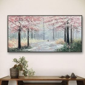 Hand Painted Oil Painting Blooming Colorful Tree On Canvas Abstract Plant Floral oil Painting Tree Landscape Bohemian Style Wall Deco Large Wall Art H (style: 01, size: 90x120cm)