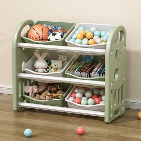 Kids Toy Storage Organizer with 6 Bins (Color: as Pic)