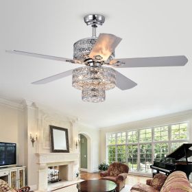 Empire Trois 5-Blade Silver Chandelier Ceiling Fan (SKU: CFL-8354REMO/CH)