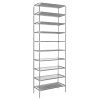 10 Tiers Shoes Rack Shelves 27 Pairs Shoes Storage Organizer Stand Non-Woven Fabric Detachable Shoes Tower Stackable Shoes Storage Rack