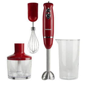 National Multi-Purpose 4-in-1 Immersion Hand Blender (Color: Red)