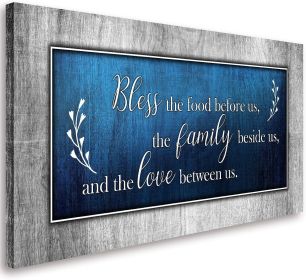 Christian Wall Art Decor Blue and Grey Canvas Prints (size: 24x48inchx1pcs)