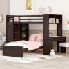 Twin size Loft Bed with a Stand-alone bed;  Shelves; Desk; and Wardrobe