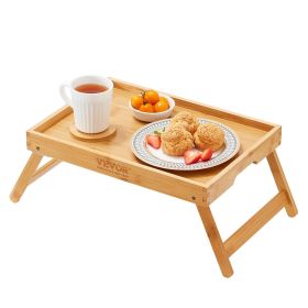 VEVOR Bed Tray Table with Foldable Legs, Bamboo Breakfast Tray for Sofa, Bed, Eating, Snacking, and Working, Folding Serving Laptop Desk Tray (Quantity: 1-Piece Set, size: 15.7 x 11 inch)