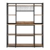 5-Tier Kitchen Baker's Rack, 55" Wide Kitchen Storage Shelf with 11 Hooks