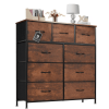 9 drawer dresser for bedrooms, hallways, entrances, wardrobes, high-bust organizational units with fabric bins, steel frame, wooden top