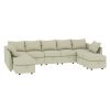 Livelylodge Large Sectional Sofa - 181'' L Oversized Modular Couch with Wooden Frame, Polyester Fabric, 3 Color Options (Black, Beige, Gray)