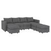 Livelylodge Modern L-Shaped Modular Sectional Sofa, Polyester Upholstery with Sturdy Wooden Frame, Comfortable Couch for Living Room or Office