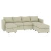 Livelylodge Modern L-Shaped Modular Sectional Sofa, Polyester Upholstery with Sturdy Wooden Frame, Comfortable Couch for Living Room or Office