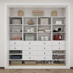 Closet Organizer System,Wall Mounted Closet Storage with  Drawers and Shelves Closet Storage for Bedroom,White (size: A1A1A3A3)