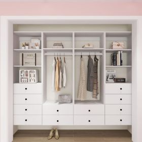 Closet Organizer System,Wall Mounted Closet Storage with  Drawers and Shelves Closet Storage for Bedroom,White (size: A1A1A2A2)