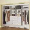 Closet Organizer System,Wall Mounted Closet Storage with  Drawers and Shelves Closet Storage for Bedroom,White