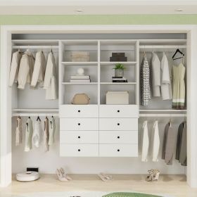 Closet Organizer System,Wall Mounted Closet Storage with  Drawers and Shelves Closet Storage for Bedroom,White (size: A1A1B3B3)