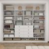 Closet Organizer System,Wall Mounted Closet Storage with  Drawers and Shelves Closet Storage for Bedroom,White