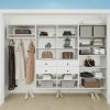 Closet Organizer System,Wall Mounted Closet Storage with  Drawers and Shelves Closet Storage for Bedroom,White