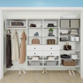 Closet Organizer System,Wall Mounted Closet Storage with  Drawers and Shelves Closet Storage for Bedroom,White (size: A3A3A4B2)