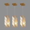 Modern Crystal Pendant Light - 3 Pack, Adjustable Hanging Ceiling Lamp with Crystal Prism Design for Dining Room, Kitchen Island