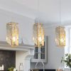 Modern Crystal Pendant Light - 3 Pack, Adjustable Hanging Ceiling Lamp with Crystal Prism Design for Dining Room, Kitchen Island