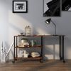 360¬∞ Free Rotating Sofa Side Table with Storage Shelves and Casters