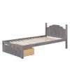 Full Over Twin & Twin Bunk Bed;  Velvet Triple Bunk Bed with Drawers and Guardrails