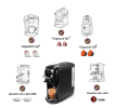 5in1automatic espresso machine with water level line, capsule coffee machine 19Bar hot and cold extract French Mocha Italian 600L water tank espresso