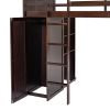 Twin size Loft Bed with a Stand-alone bed;  Shelves; Desk; and Wardrobe