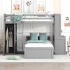 Twin size Loft Bed with a Stand-alone bed;  Shelves; Desk; and Wardrobe